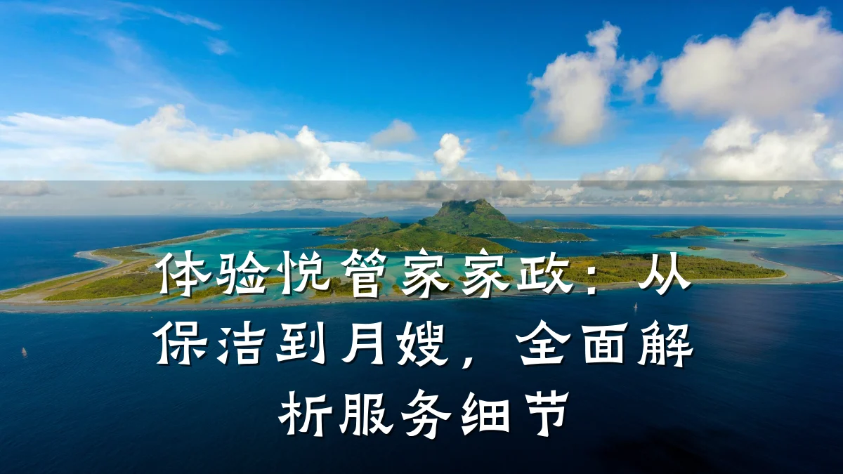 体验悦管家家政:从保洁到月嫂,全面解析服务细节
