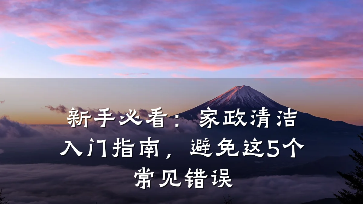 新手必看：家政清洁入门指南，避免这5个常见错误