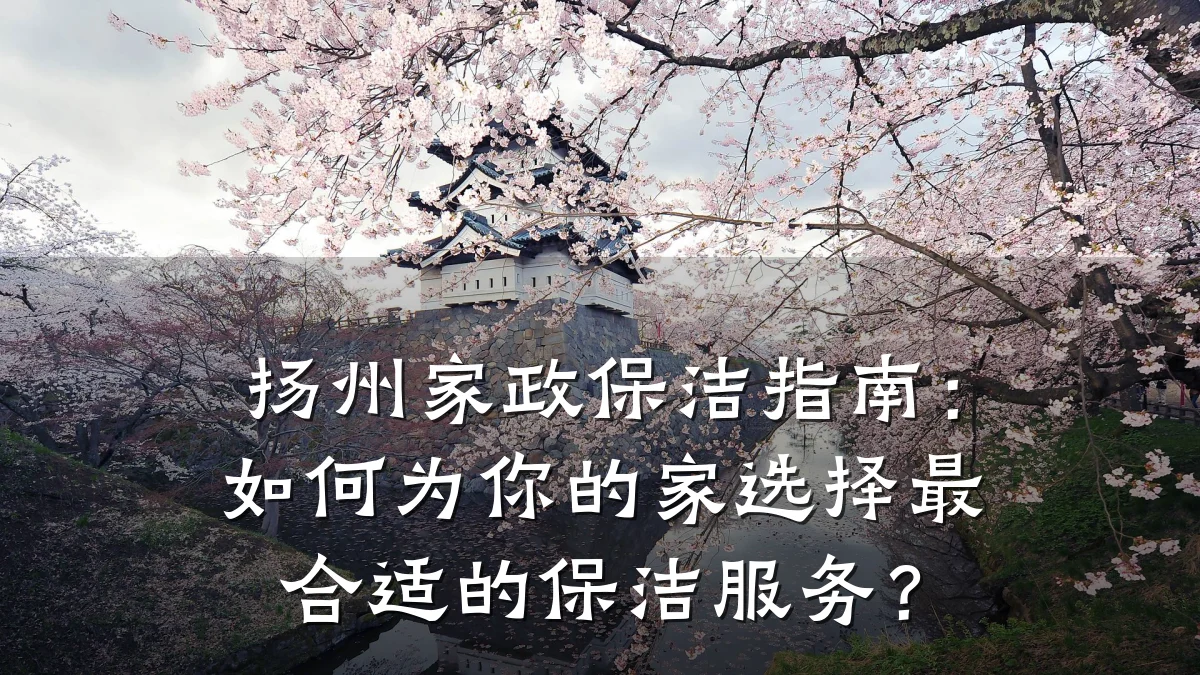 扬州家政保洁指南:如何为你的家选择最合适的保洁服务?