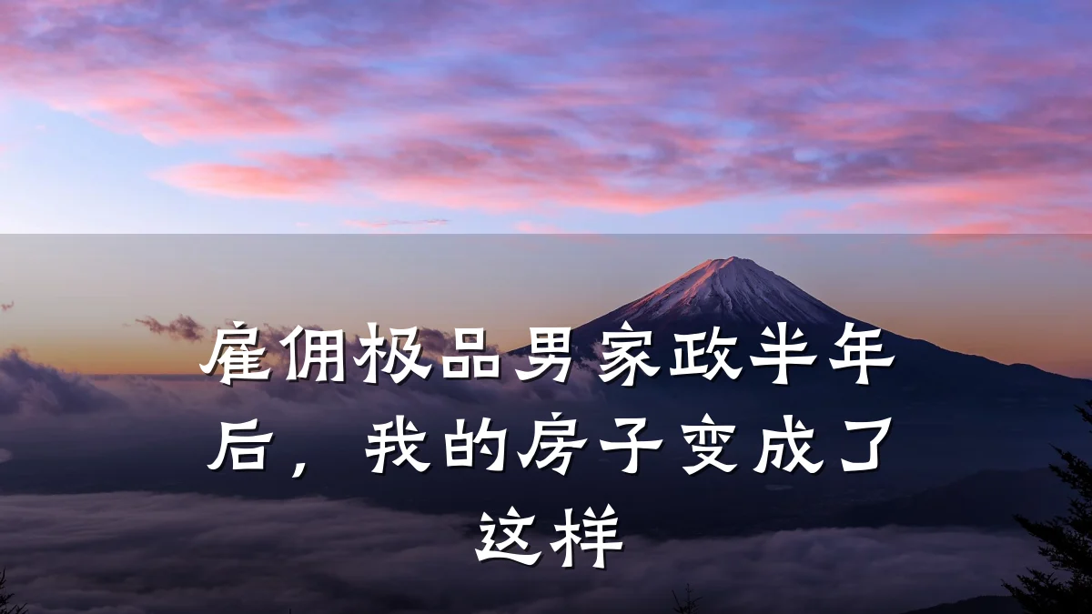 雇佣极品男家政半年后,我的房子变成了这样