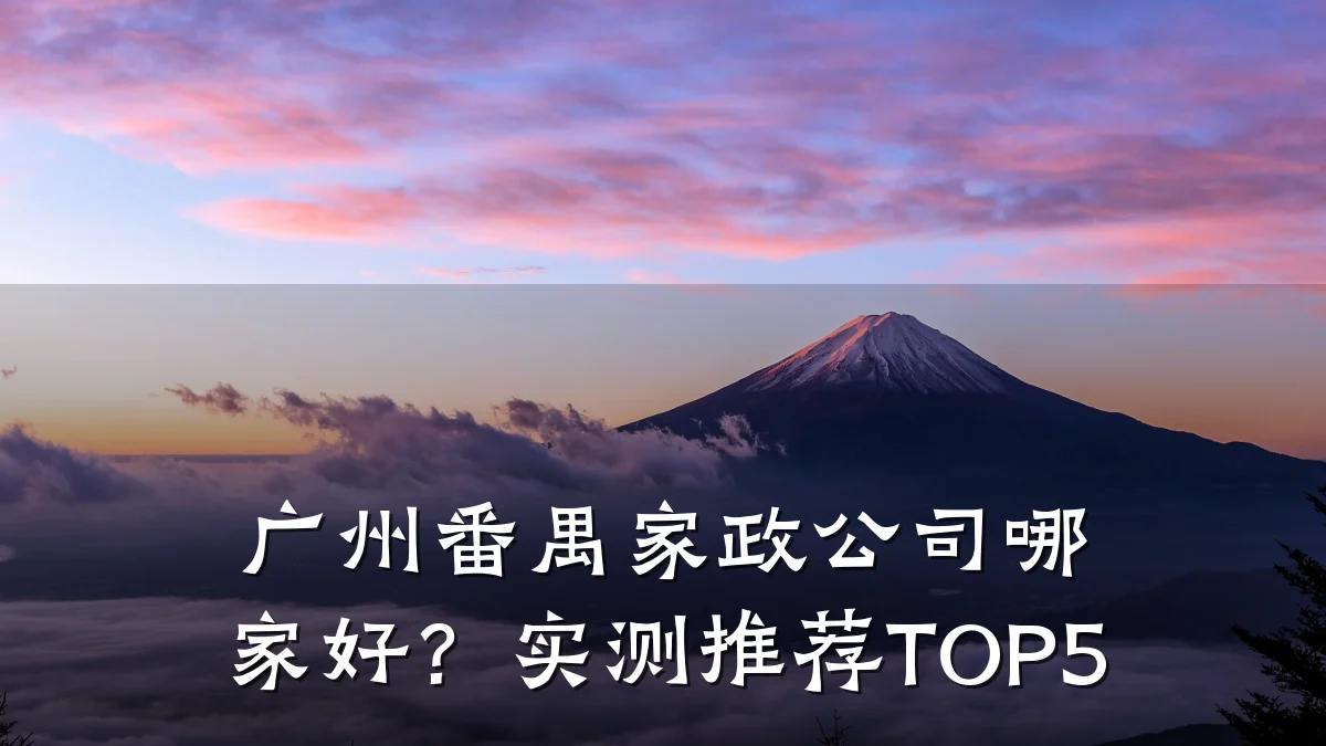 广州番禺家政公司哪家好?实测推荐TOP5