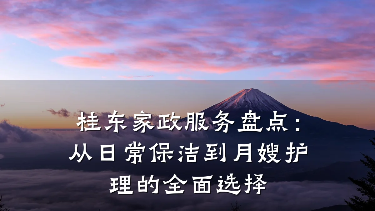 桂东家政服务盘点：从日常保洁到月嫂护理的全面选择