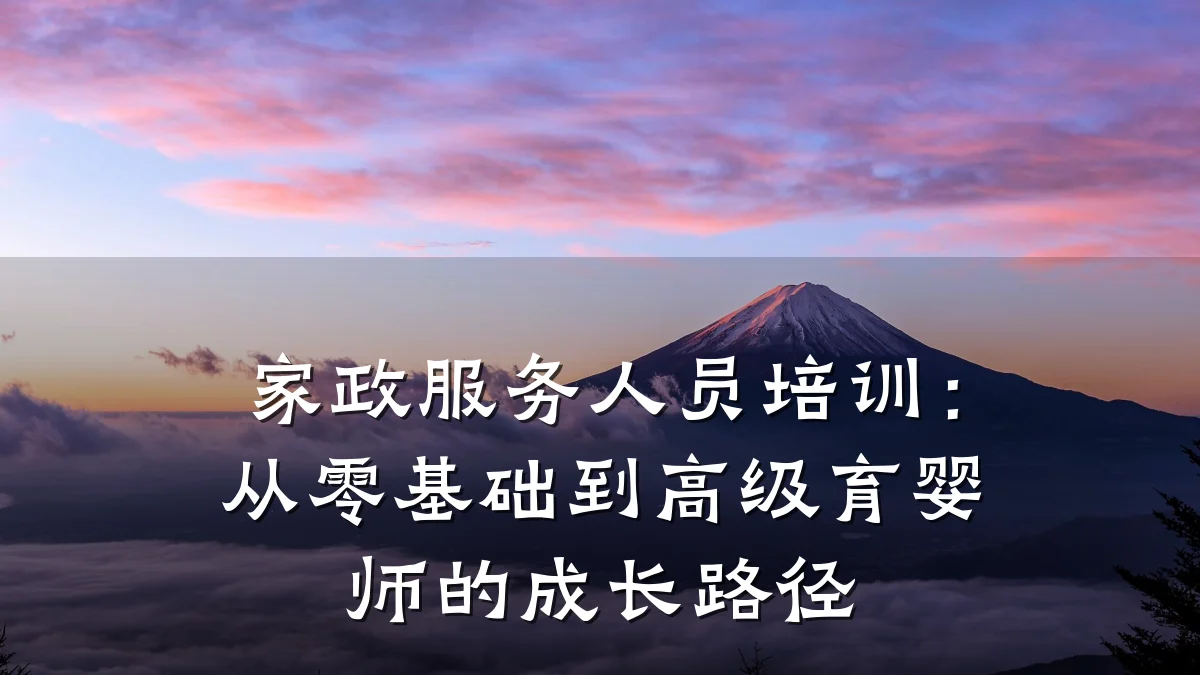 家政服务人员培训:从零基础到高级育婴师的成长路径
