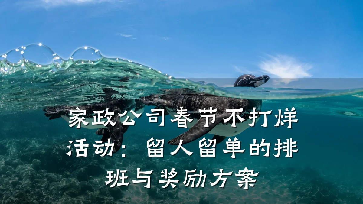 家政公司春节不打烊活动:留人留单的排班与奖励方案