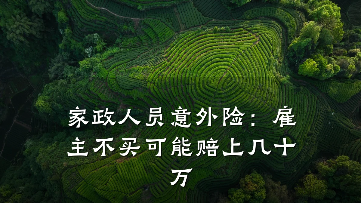 家政人员意外险:雇主不买可能赔上几十万