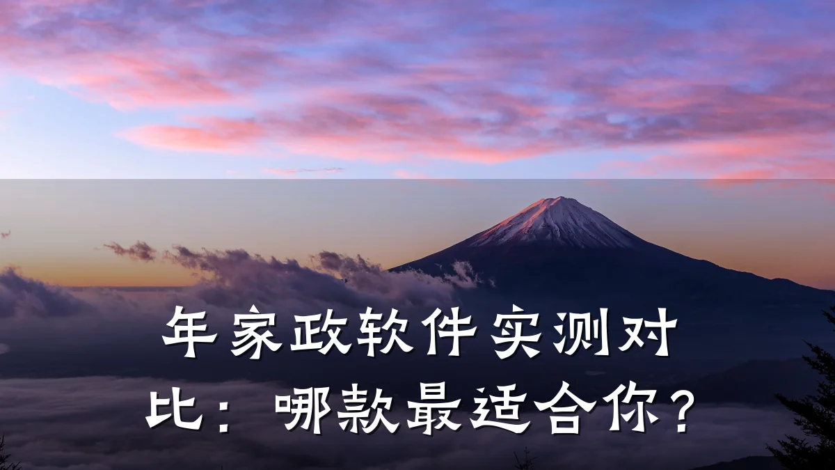 年家政软件实测对比：哪款最适合你？