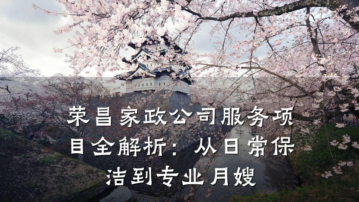 荣昌家政公司服务项目全解析：从日常保洁到专业月嫂