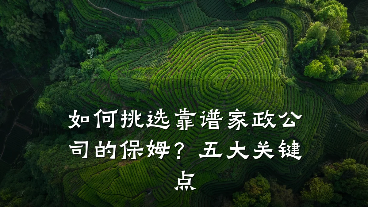 如何挑选靠谱家政公司的保姆?五大关键点