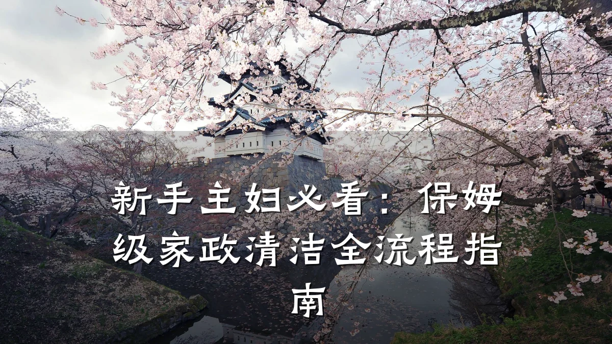 新手主妇必看：保姆级家政清洁全流程指南