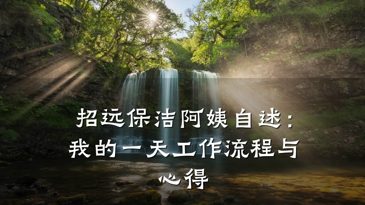 招远保洁阿姨自述:我的一天工作流程与心得