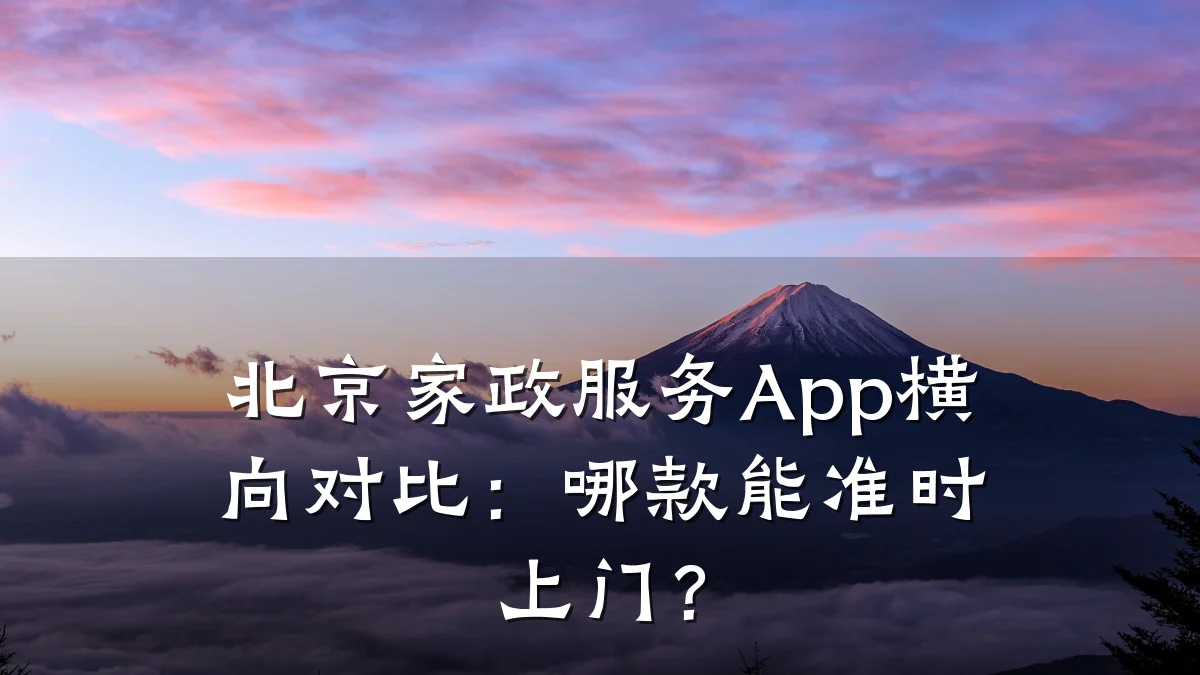 北京家政服务App横向对比:哪款能准时上门?