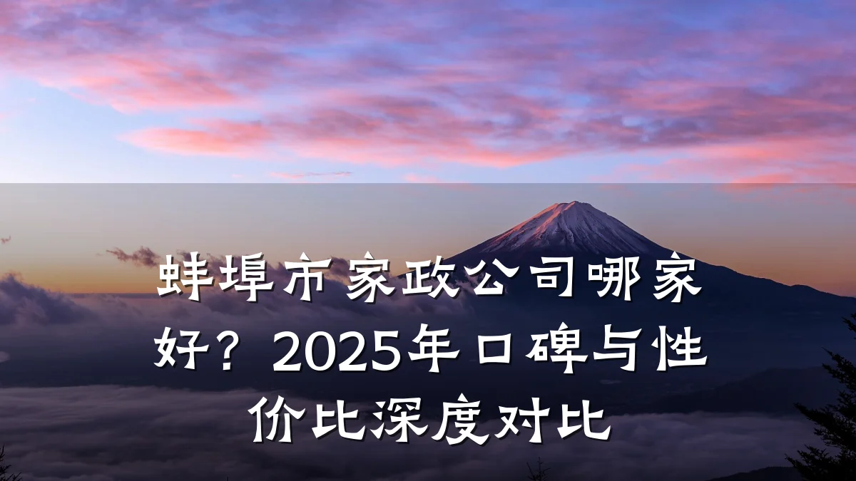 蚌埠市家政公司哪家好?2025年口碑与性价比深度对比
