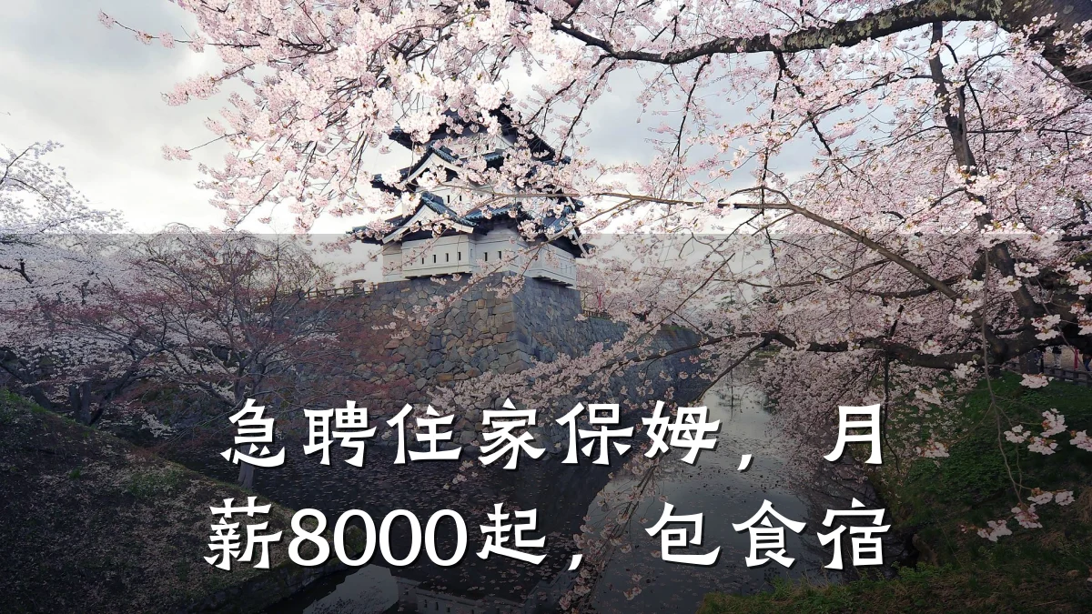 急聘住家保姆，月薪8000起，包食宿