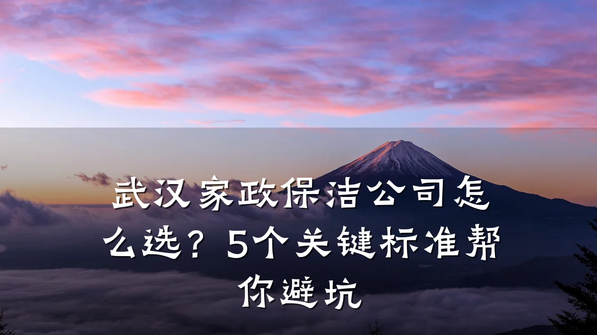 武汉家政保洁公司怎么选？5个关键标准帮你避坑
