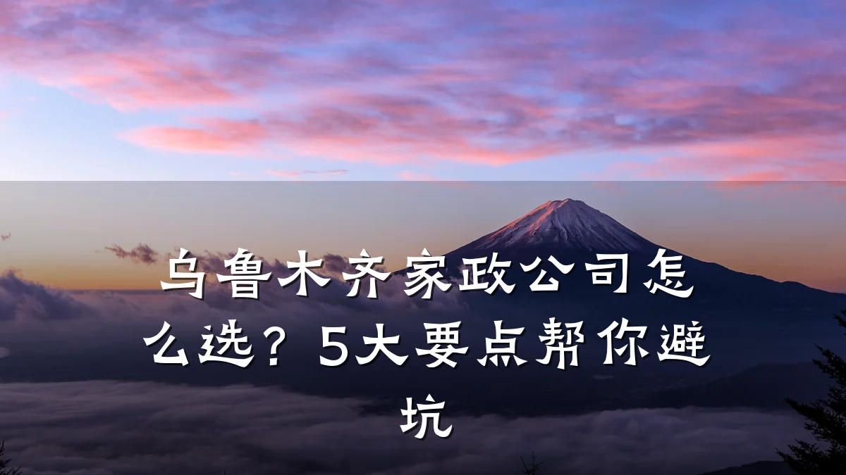 乌鲁木齐家政公司怎么选?5大要点帮你避坑