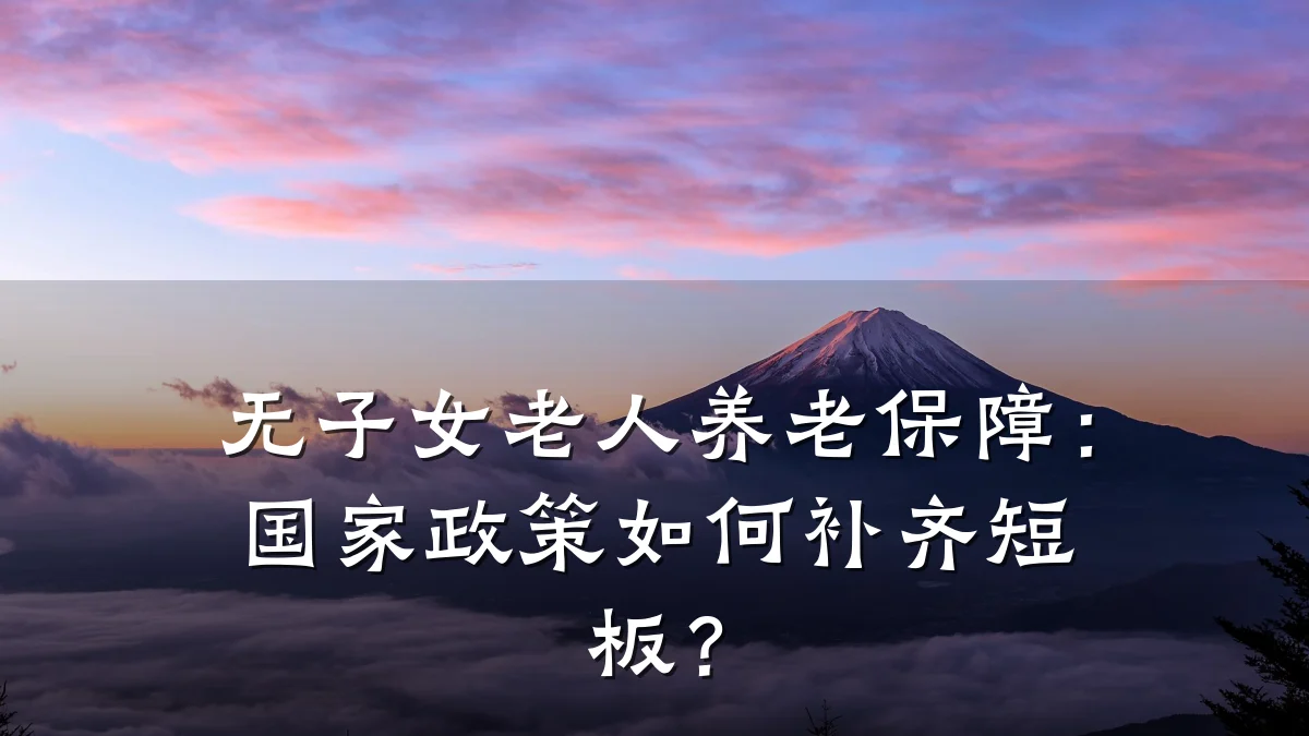 无子女老人养老保障:国家政策如何补齐短板?