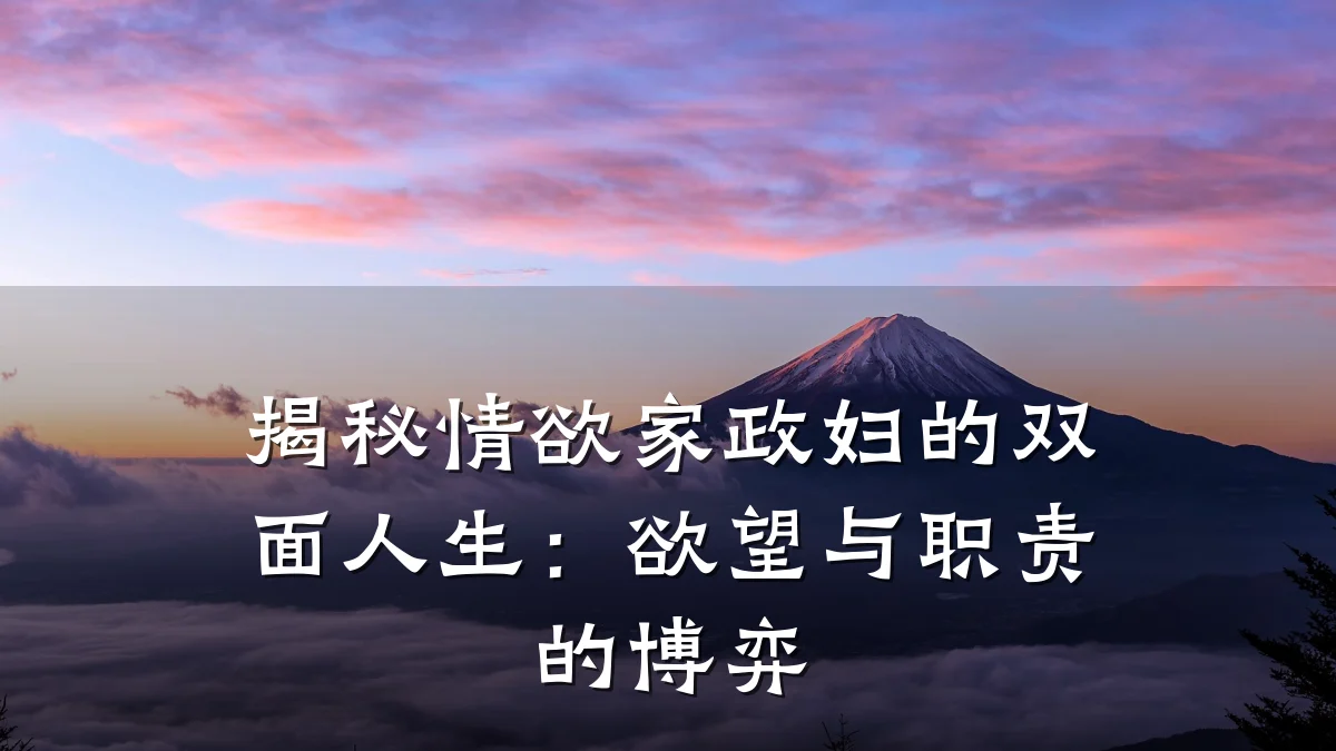 揭秘情欲家政妇的双面人生:欲望与职责的博弈