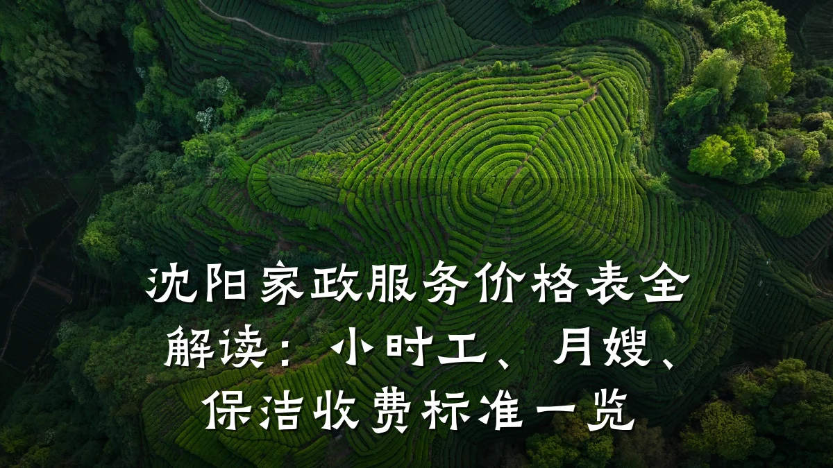 沈阳家政服务价格表全解读:小时工、月嫂、保洁收费标准一览