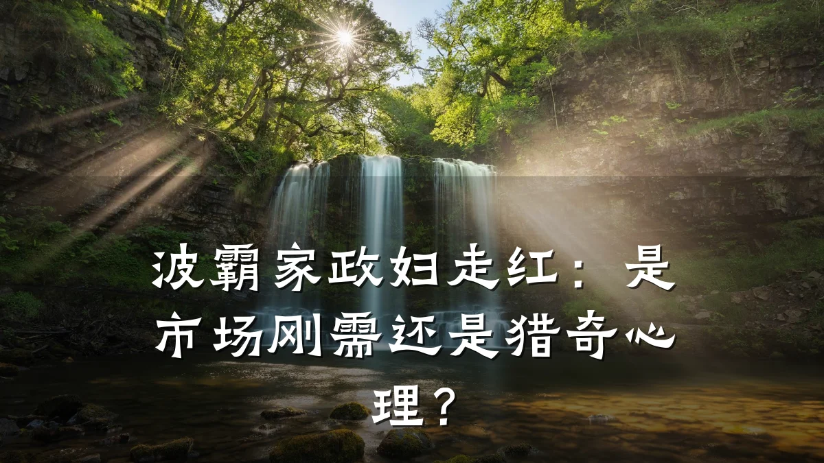 波霸家政妇走红:是市场刚需还是猎奇心理?