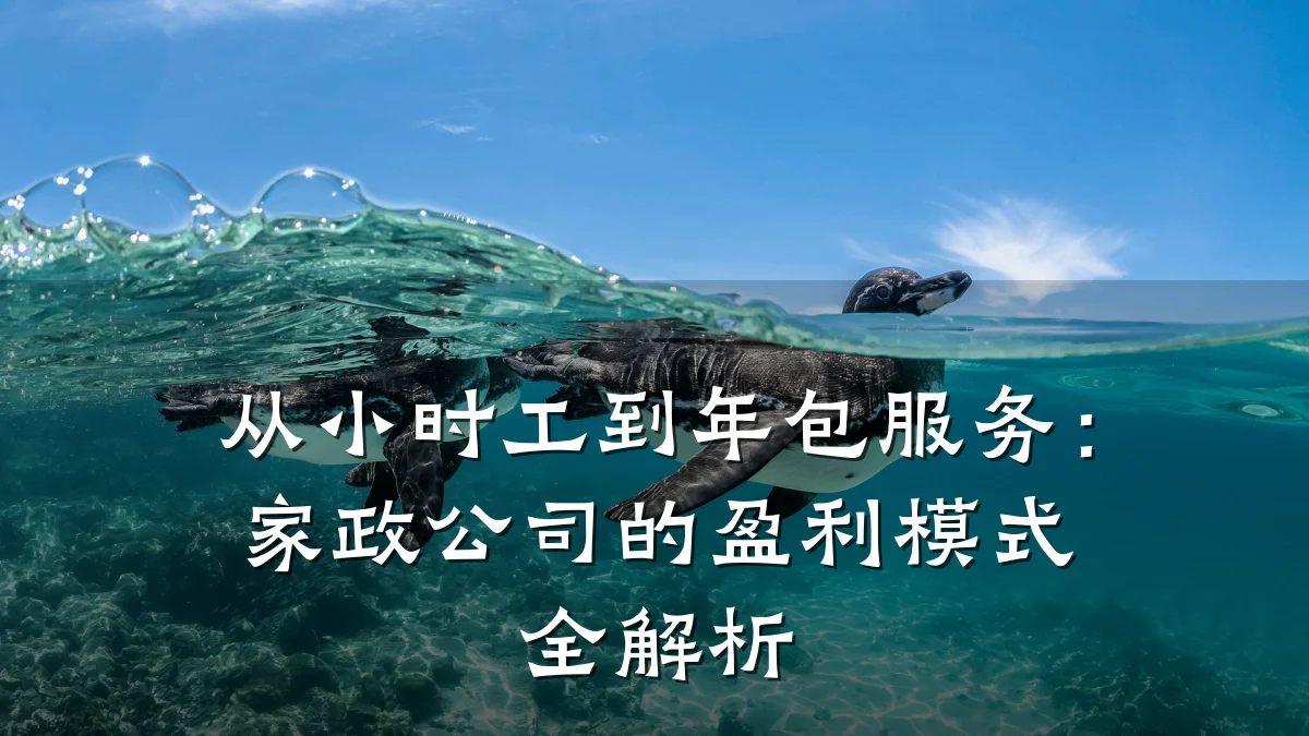 从小时工到年包服务:家政公司的盈利模式全解析