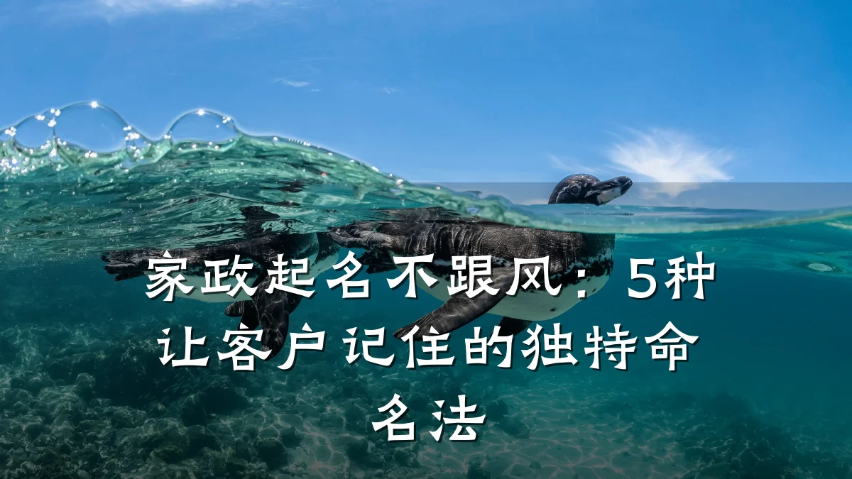 家政起名不跟风:5种让客户记住的独特命名法