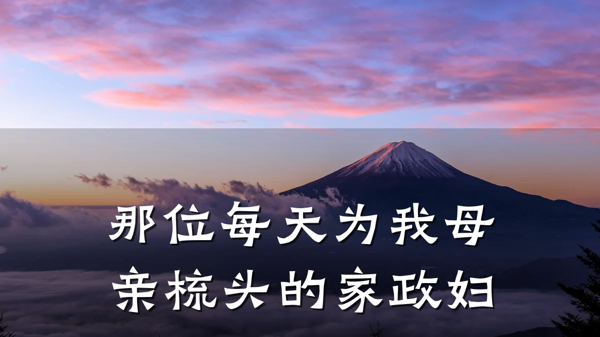 那位每天为我母亲梳头的家政妇