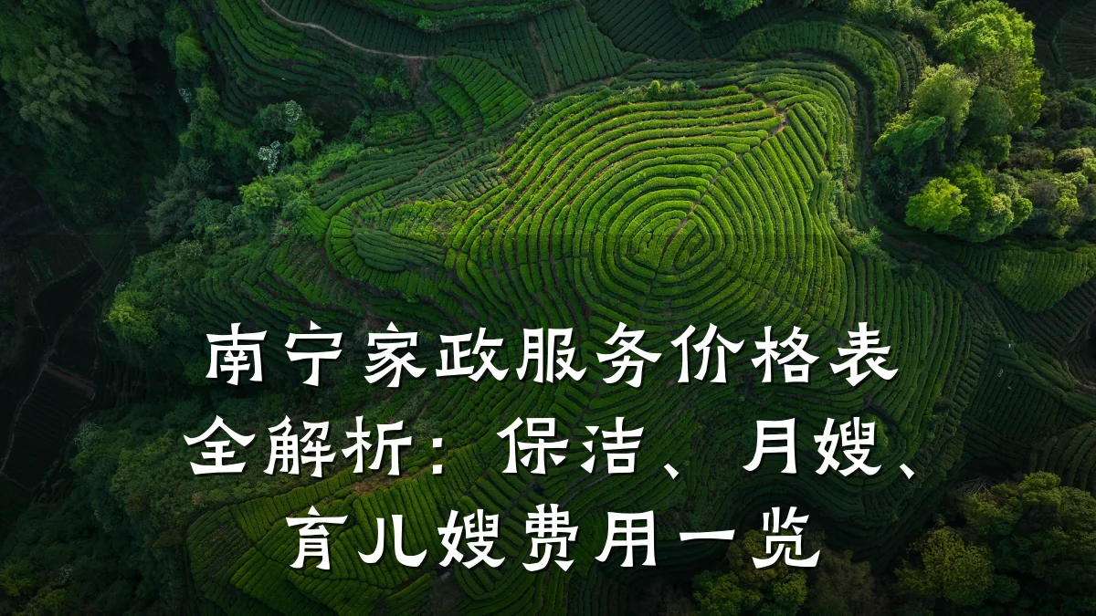 南宁家政服务价格表全解析:保洁、月嫂、育儿嫂费用一览