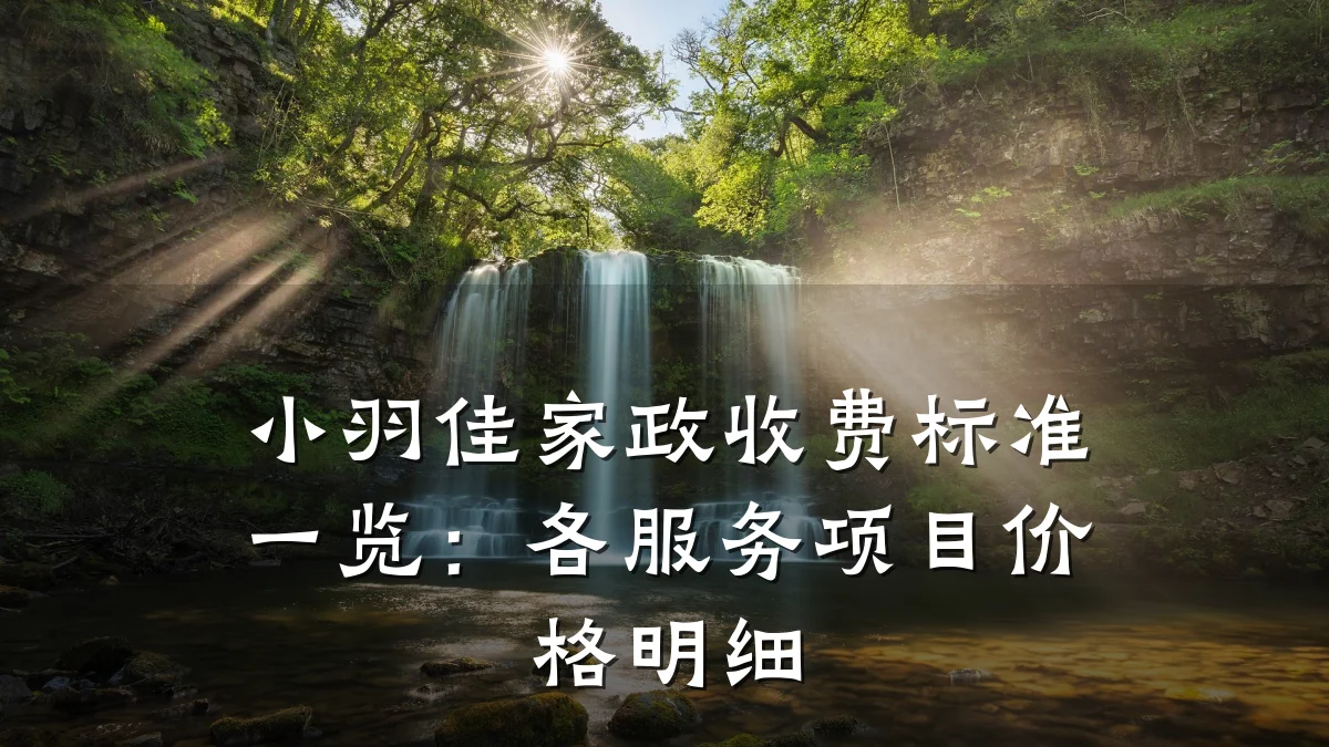 小羽佳家政收费标准一览:各服务项目价格明细