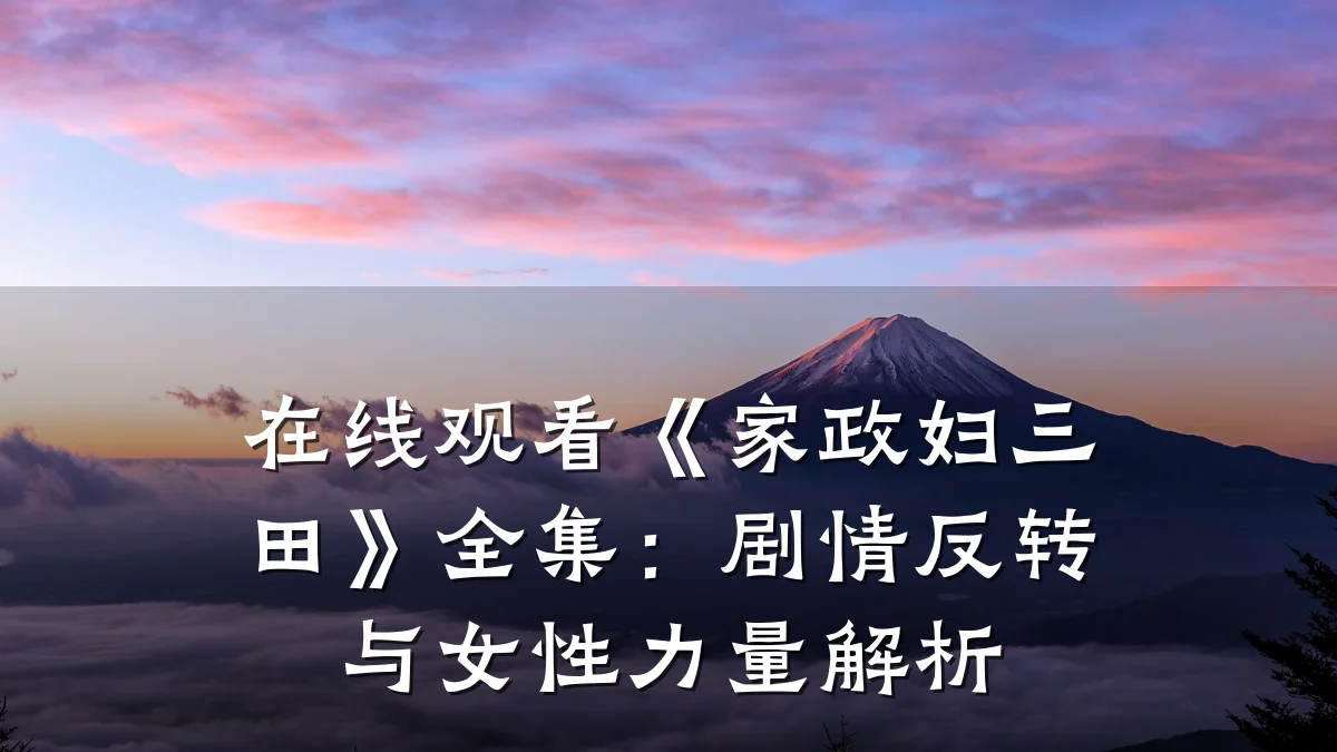 在线观看《家政妇三田》全集:剧情反转与女性力量解析