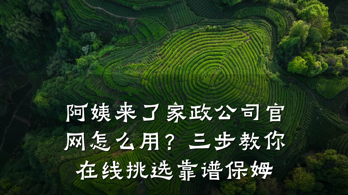 阿姨来了家政公司官网怎么用?三步教你在线挑选靠谱保姆
