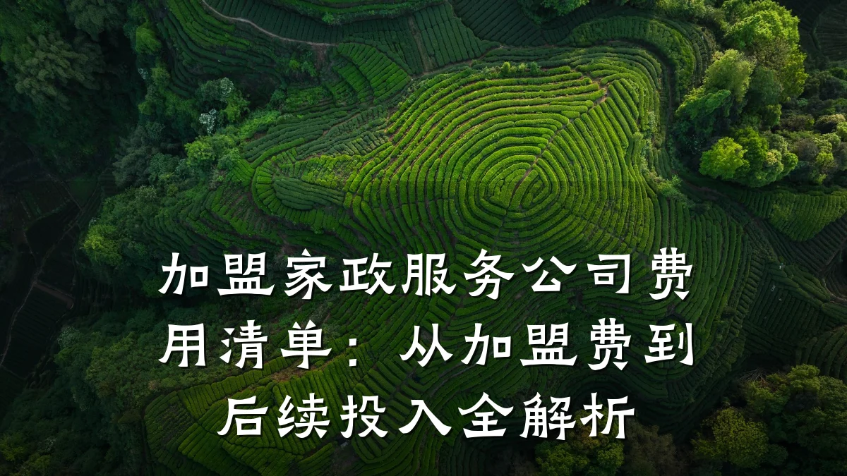 加盟家政服务公司费用清单:从加盟费到后续投入全解析