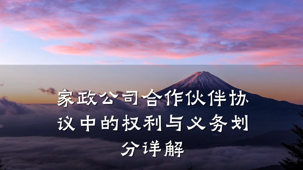 家政公司合作伙伴协议中的权利与义务划分详解