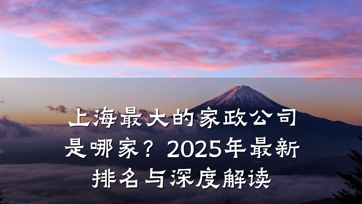 上海最大的家政公司是哪家?2025年最新排名与深度解读
