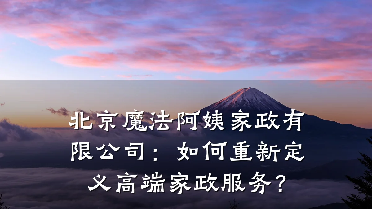 北京魔法阿姨家政有限公司:如何重新定义高端家政服务?