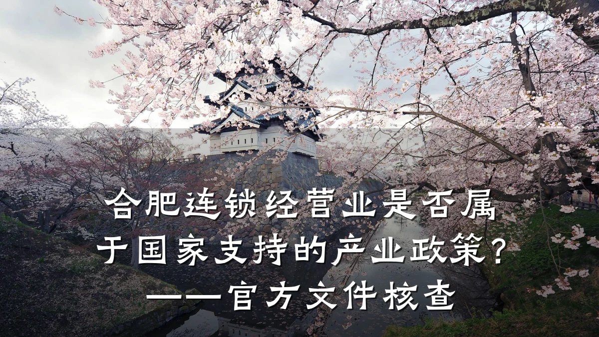 合肥连锁经营业是否属于国家支持的产业政策?——官方文件核查