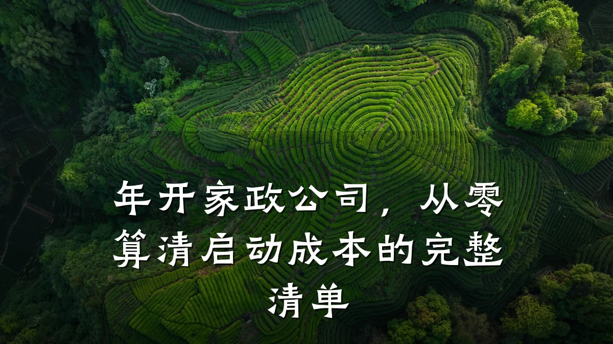 年开家政公司，从零算清启动成本的完整清单