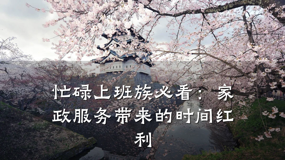 忙碌上班族必看:家政服务带来的时间红利
