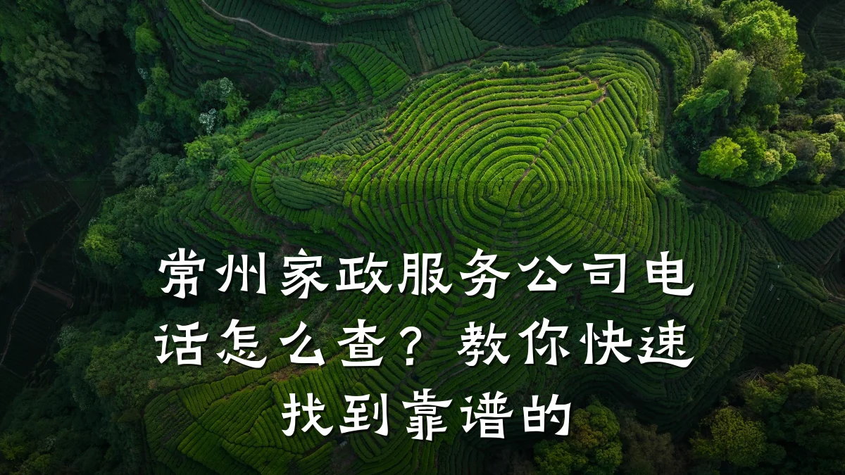 常州家政服务公司电话怎么查？教你快速找到靠谱的