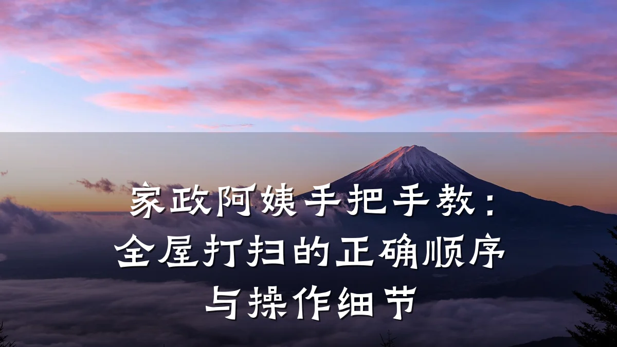 家政阿姨手把手教:全屋打扫的正确顺序与操作细节