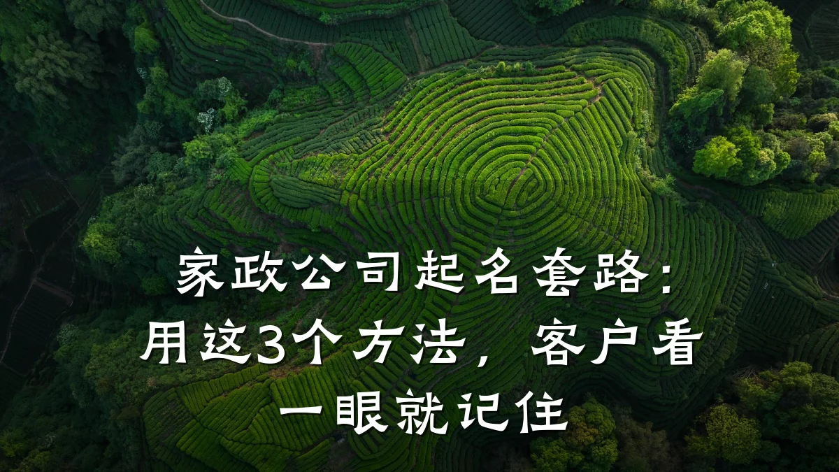 家政公司起名套路：用这3个方法，客户看一眼就记住