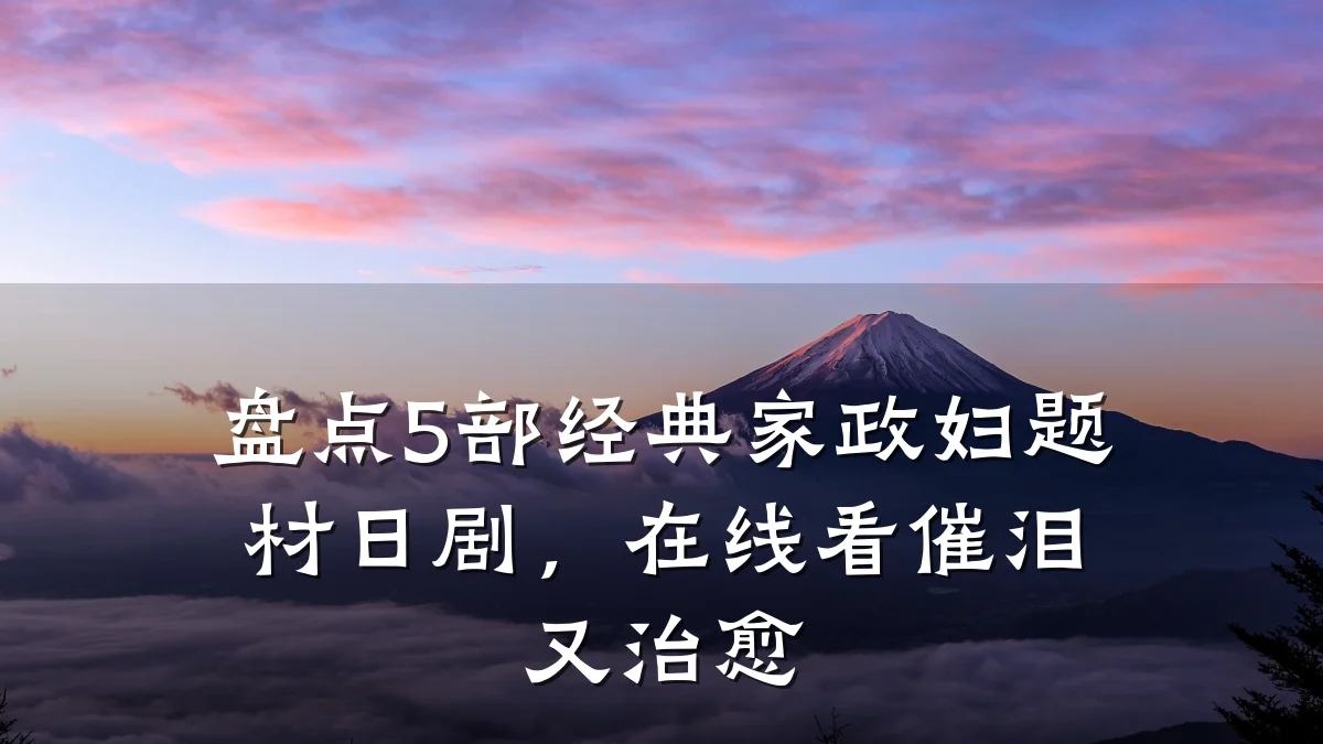 盘点5部经典家政妇题材日剧,在线看催泪又治愈