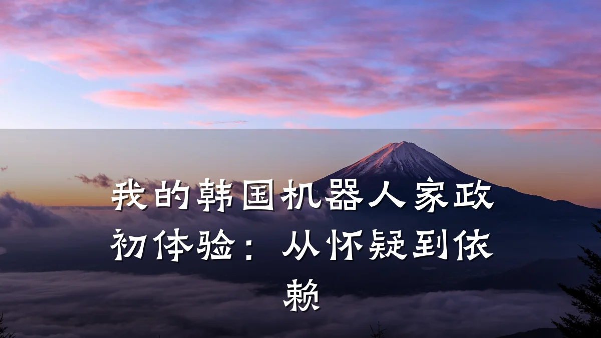 我的韩国机器人家政初体验:从怀疑到依赖